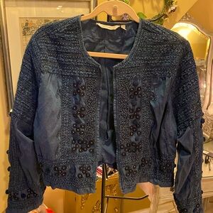 Soft Surroundings Navy & Silver Bolero jacket